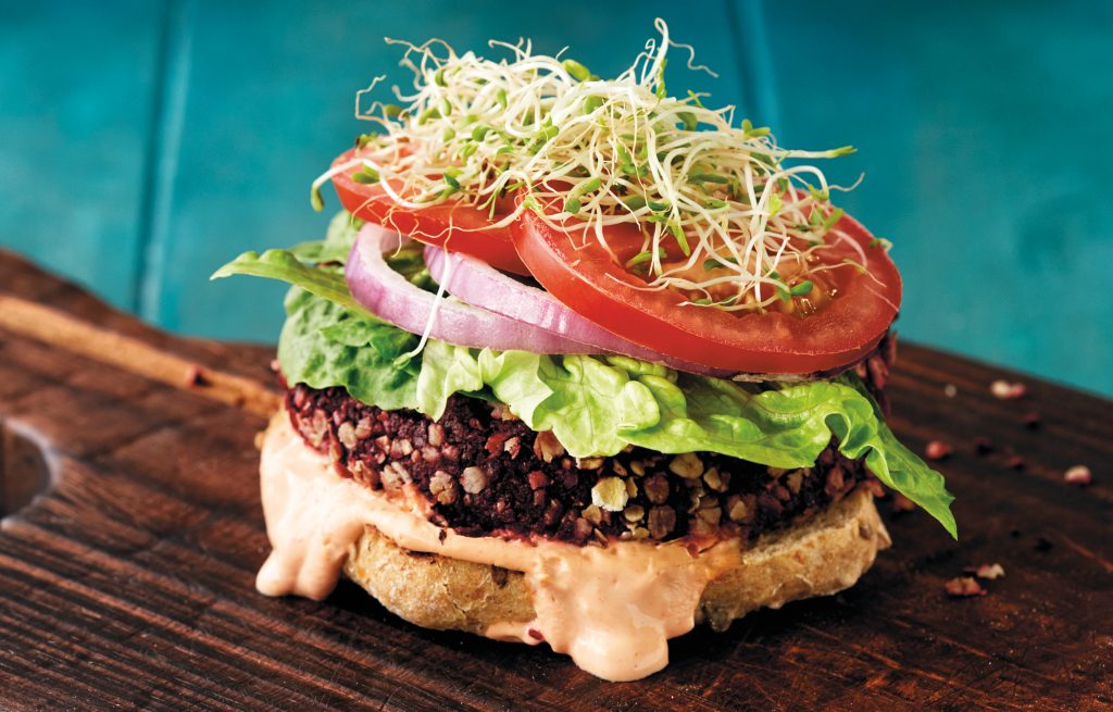 Supergrain beetroot and tofu open burgers Supergrain beetroot and tofu open burgers