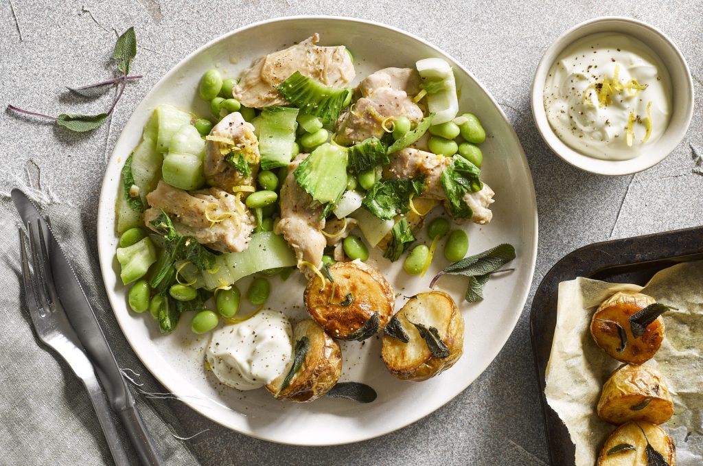 Tangy lemon chicken with crispy sage potatoes Tangy lemon chicken with crispy sage potatoes
