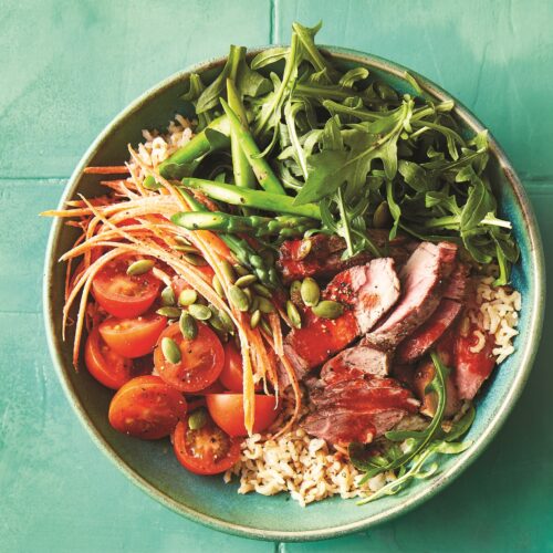 Spicy lamb lunch bowl