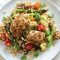 Chicken thighs with dukkah couscous salad