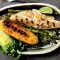 Grilled fish with chilli-lime corn and asparagus