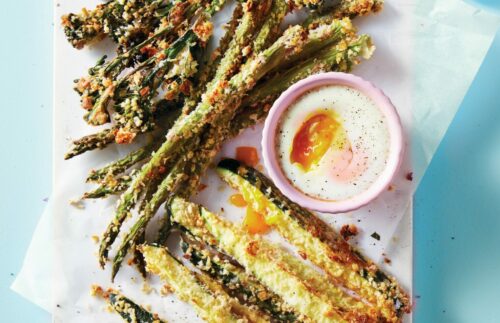 Crispy parmesan crumbed vegies with eggy dip