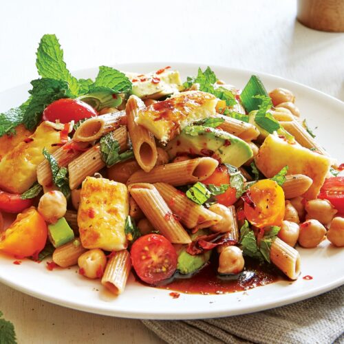 Haloumi pasta salad