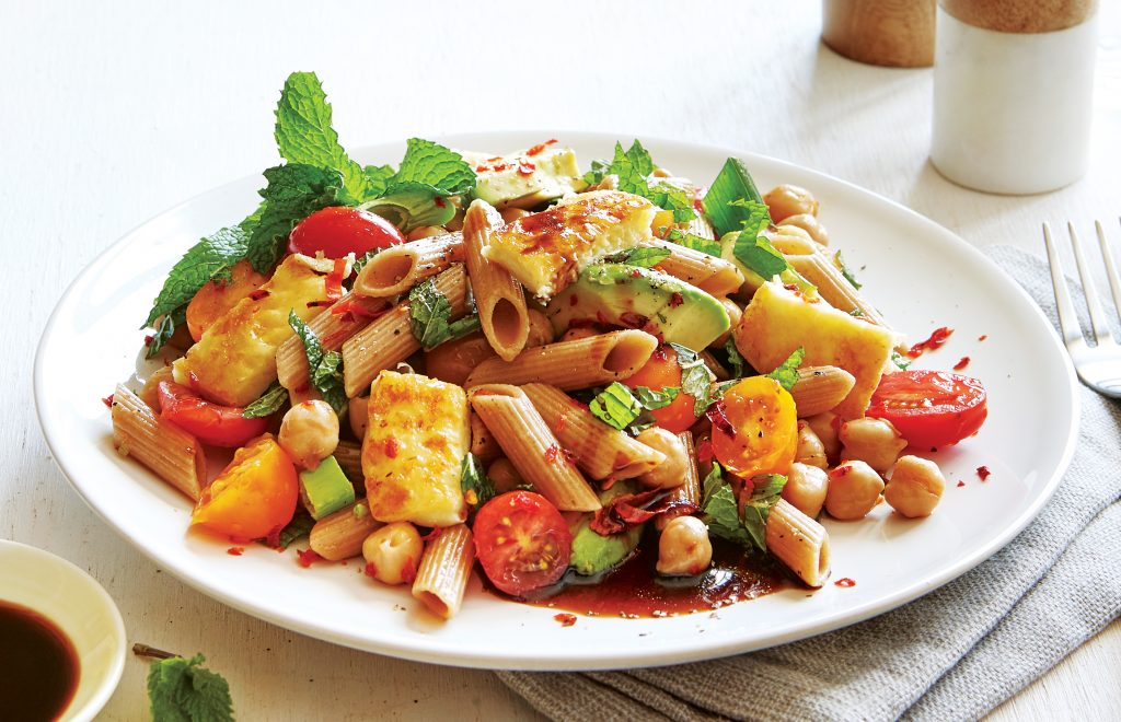 Haloumi pasta salad
