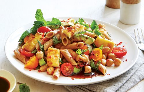 Haloumi pasta salad