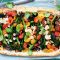 Broccolini, lentil, roasted vegetable and ricotta tart