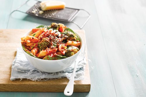 Lentil and vege penne