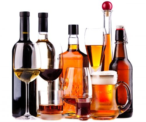 Alcohol percentage of common drinks