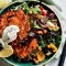 Curried kumara rösti with roasted vege salad