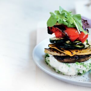 Herbed ricotta and chargrilled vegetable stacks