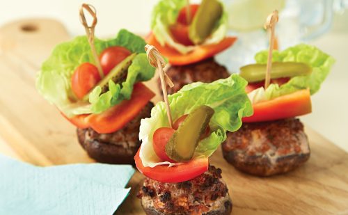 Mini mushroom burgers
