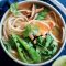 Spicy chicken and bok choy udon noodle soup