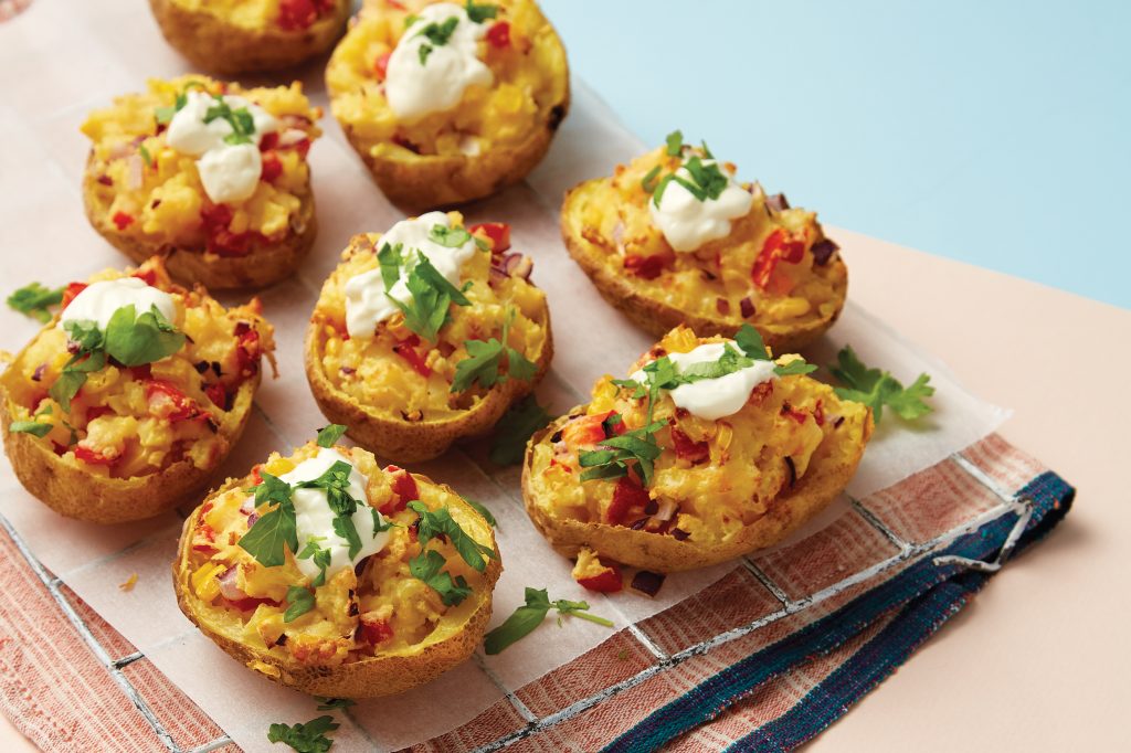 Cheesy baked stuffed potatoes Healthy Food Guide