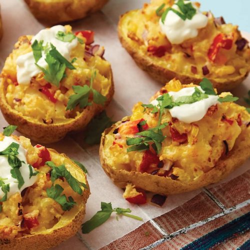 Cheesy baked stuffed potatoes