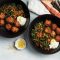 Lamb and vege meatballs with spiced lentils