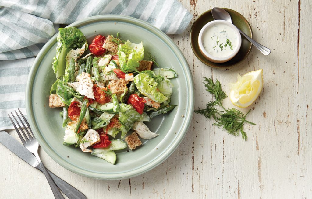 Chicken ranch salad with roast tomatoes Chicken ranch salad with roast tomatoes
