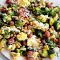 Turmeric-roasted cauliflower, grape, chickpea and mint salad