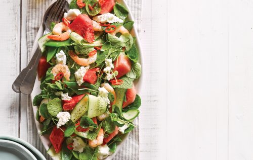 Prawn and watermelon salad