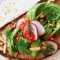Avocado with herb salad and dukkah bruschetta