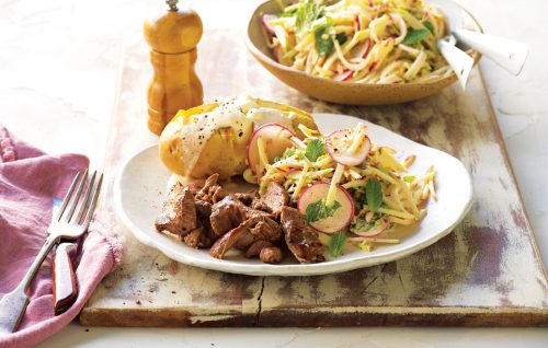 Lamb with apple and kohlrabi slaw