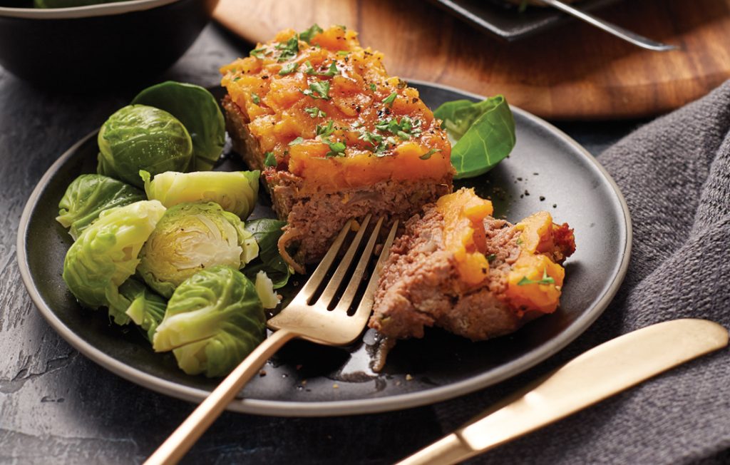 Mini beef and sage meatloaves with kumara mash