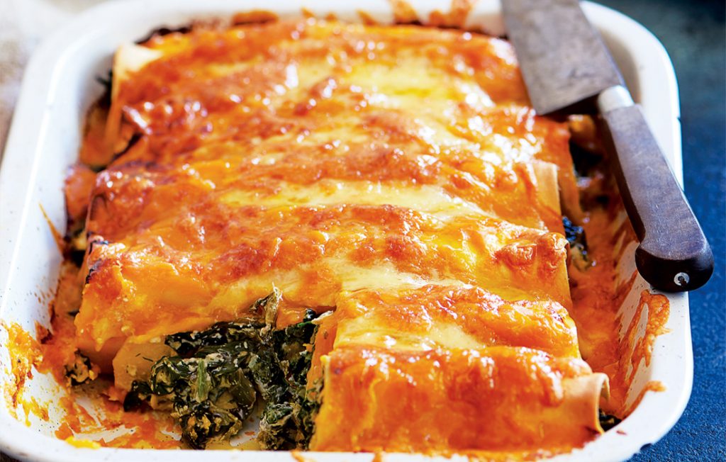 Spinach, pumpkin and ricotta cannelloni Spinach, pumpkin and ricotta cannelloni
