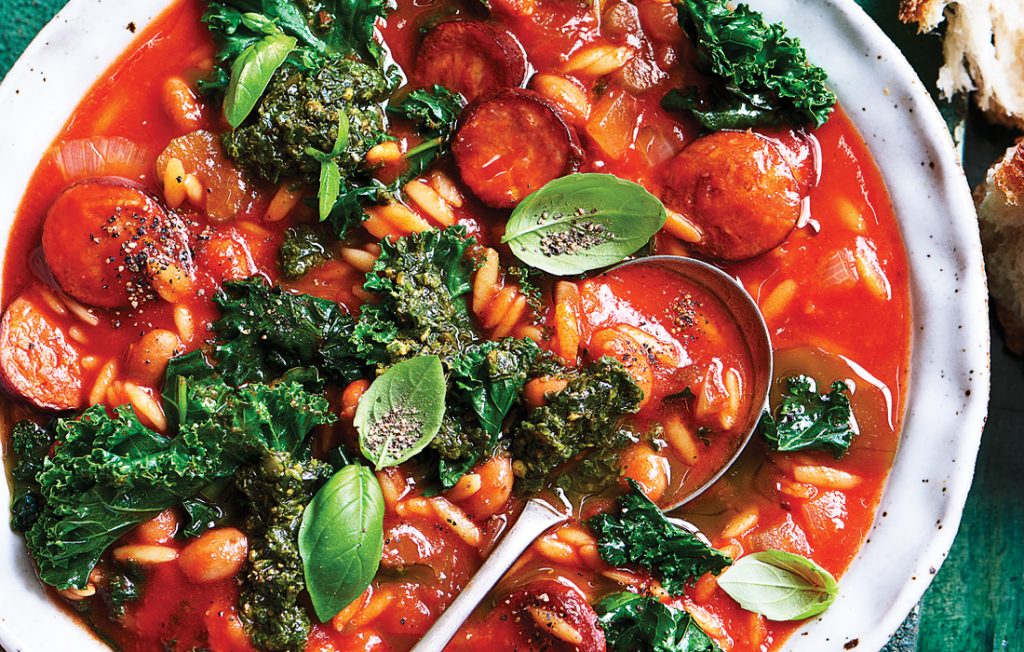 Chunky Italian-style soup with risoni