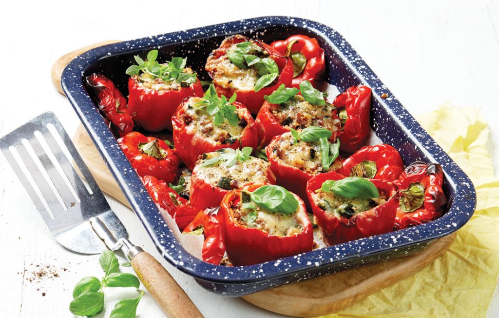 Cheesy stuffed roasted red peppers Cheesy stuffed roasted red peppers
