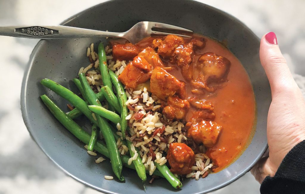 Spicy chicken and carrots with rice Spicy chicken and carrots with rice