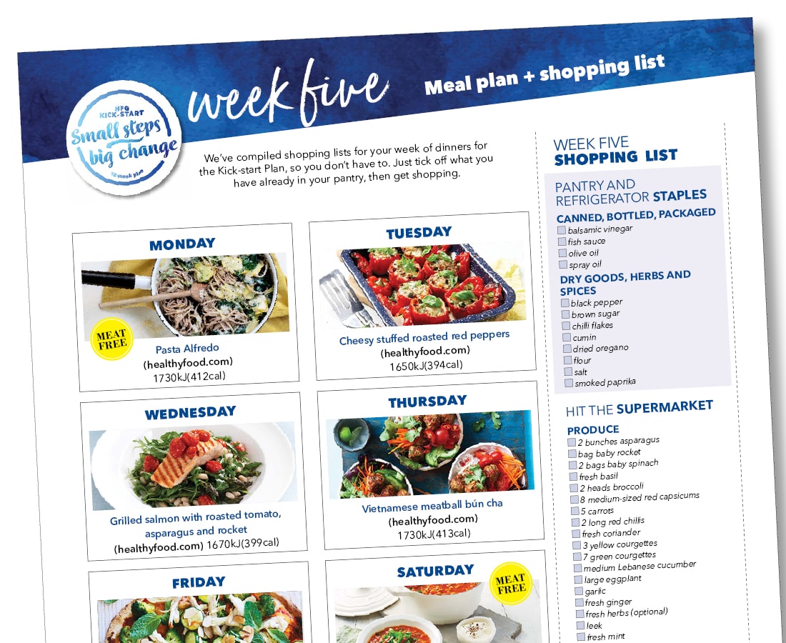 Kickstart meal plan Week five Healthy Food Guide