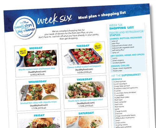 Kick-start meal plan: Week six