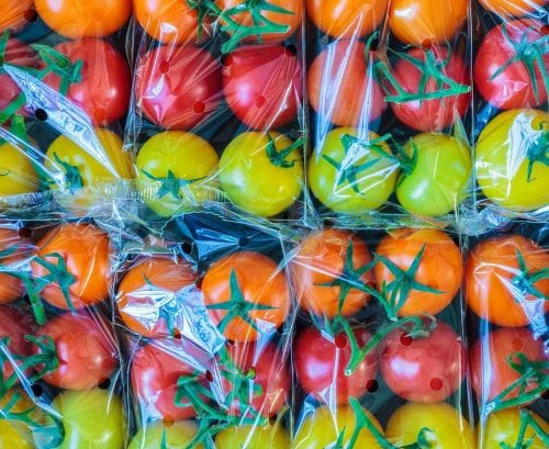 tomatoes in plastic