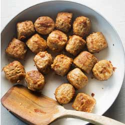 Cooked Quorn in a pan Cooked Quorn in a pan