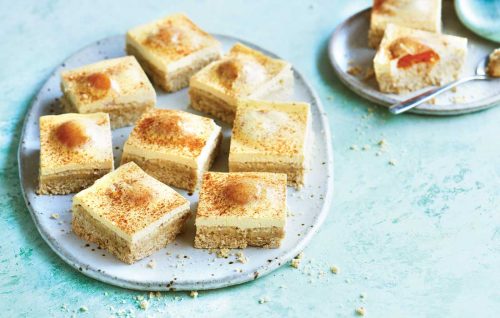 Spiced apricot and sour cream slice