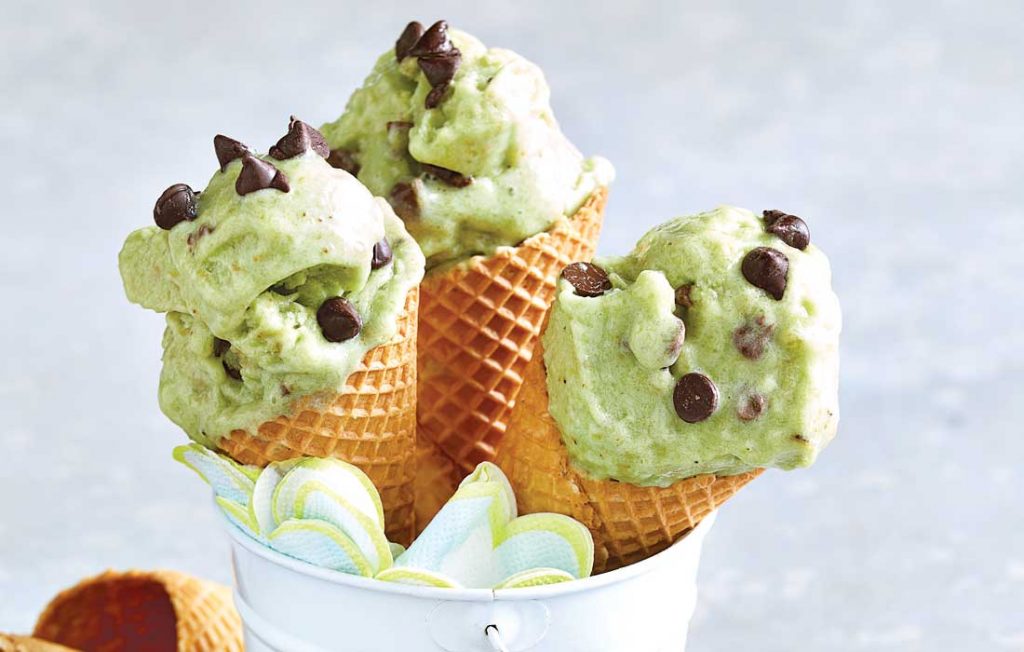 Mint choc-chip ‘nice’ cream mINT CHOC-CHIP ICE CREAM IN A CONE