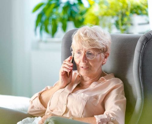 Older woman on the phone