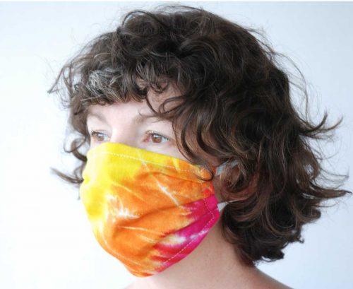 Woman wearing face mask