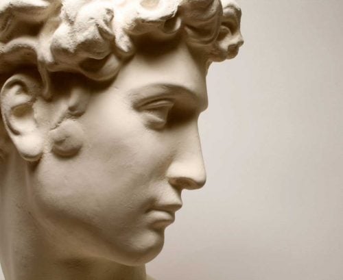Profile of a statue's nose
