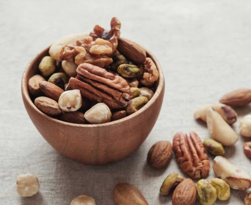 Bowl full of mixed nuts