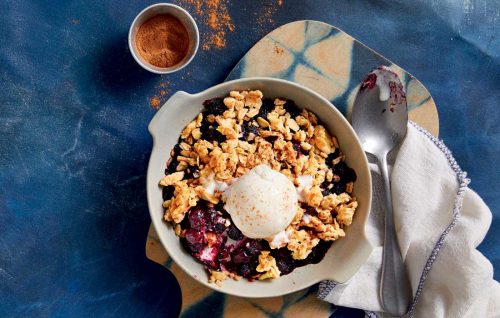 Blueberry crumble for one