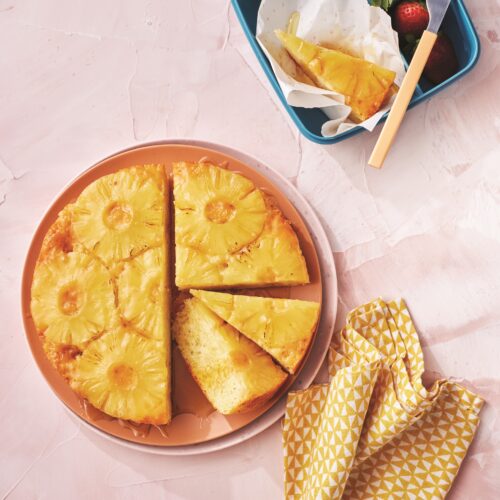 Healthier pineapple upside-down cake
