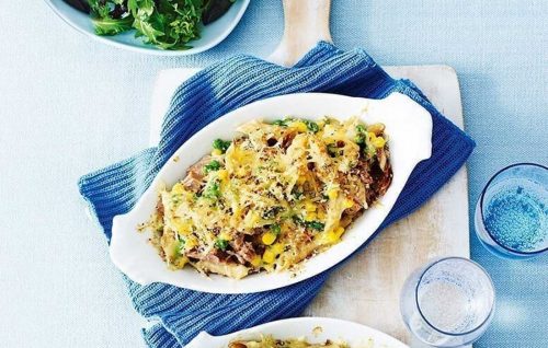 Healthier tuna and sweetcorn pasta