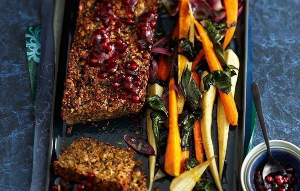Vegan nut roast with redcurrant port sauce Vegan nut roast with redcurrant port sauce