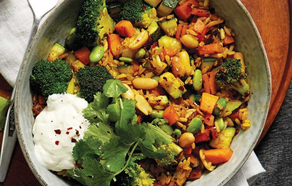 Vegan curried fried rice Vegan curried fried rice
