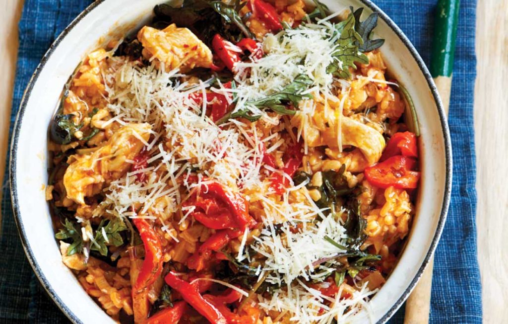 Chicken, tomato and rosemary risotto