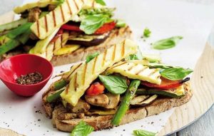 Haloumi bruschettas