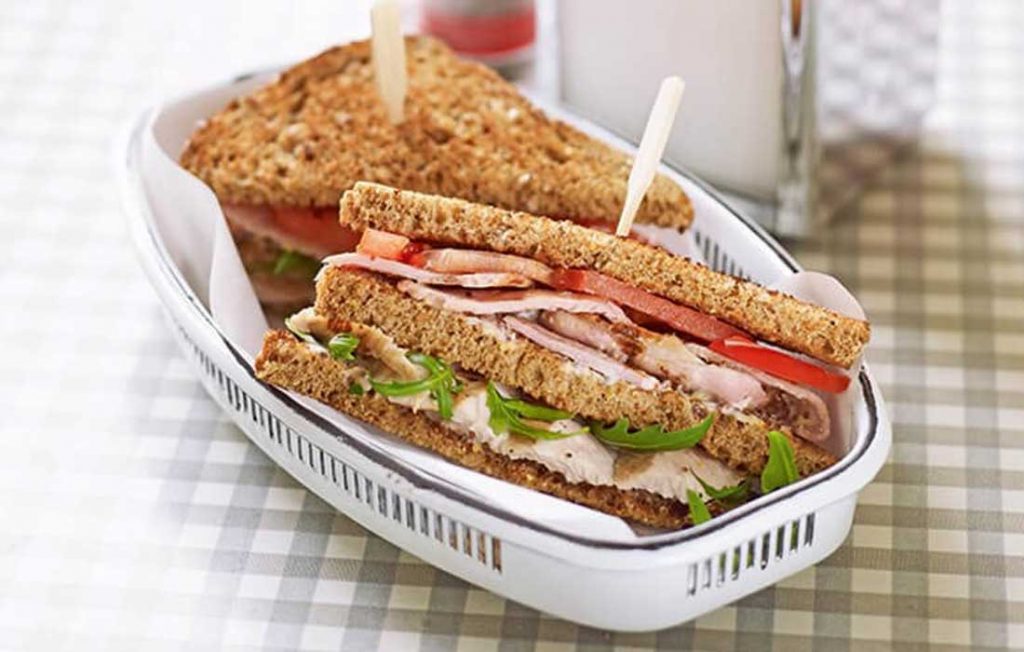 Healthier club sandwiches Healthier club sandwiches