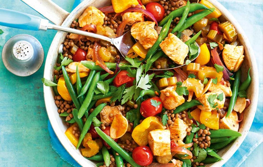 One-pan turkey and lentils