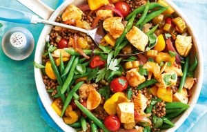 One-pan turkey and lentils