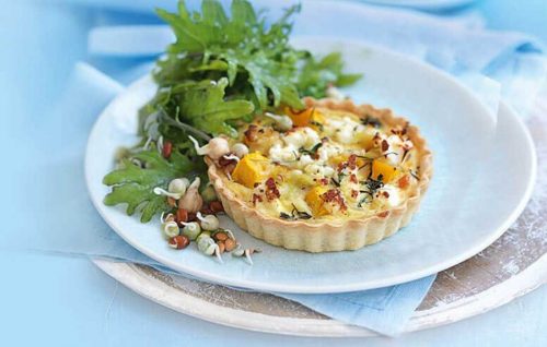 Butternut squash and feta quiche